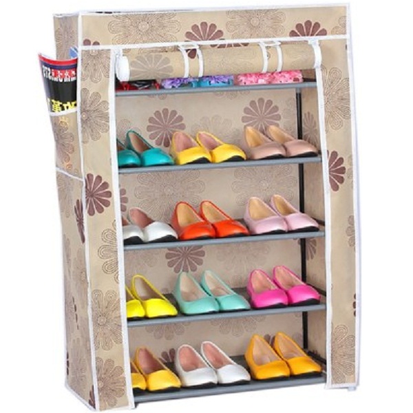 Evana Nylon Shoe Cabinet With 5 Shelves 