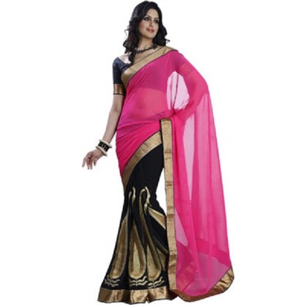 Kajal Sarees Self Design Fashion Georgette Sari