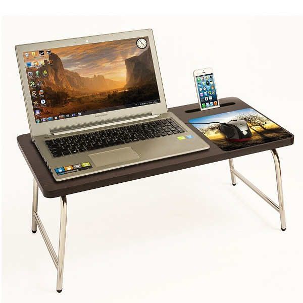 Riona Bed Laptop Table with inbuilt Mobile Stand And Mousepad