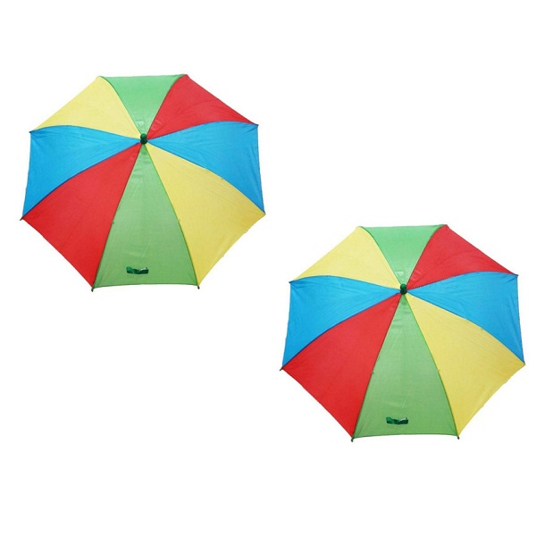 Modgen Multicolour Polyester One Fold Kids Umbrella Set of 2 Pcs