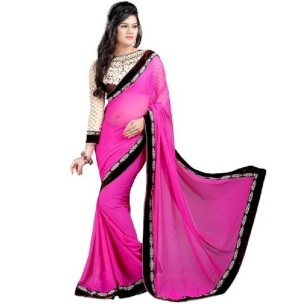 Bunny Sarees Solid Fashion Chiffon Sari