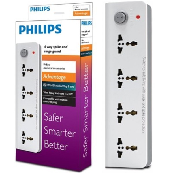Philips Four Way Extension 4 Strip Surge Protector