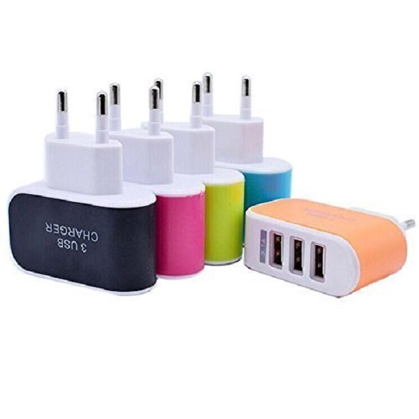 Advent Basics 3 Ports LED Triple quick Charge USB Universal Travel Wall AC Charger Adapter Multicolor 