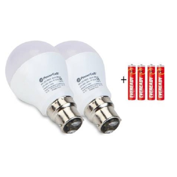 PowerCell B22D LED 9 W Bulb Pack of 2