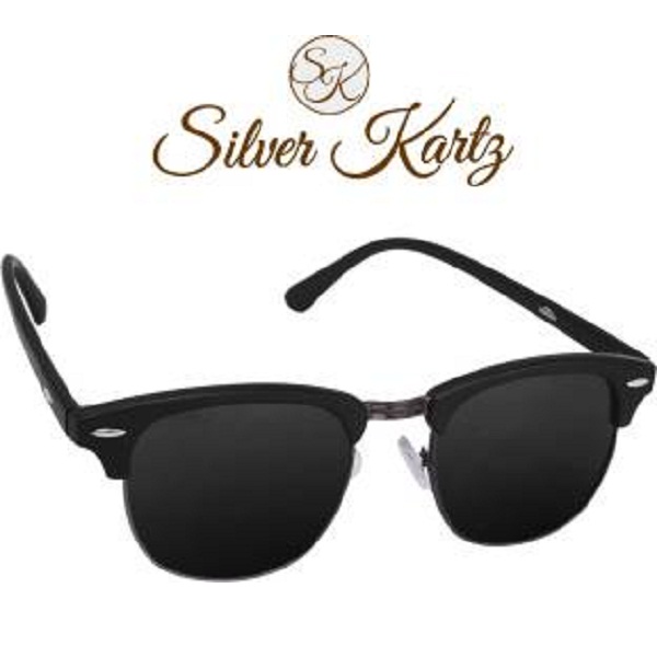 Silver Kartz Gun Metal Clubmaster Wayfarer Sunglasses
