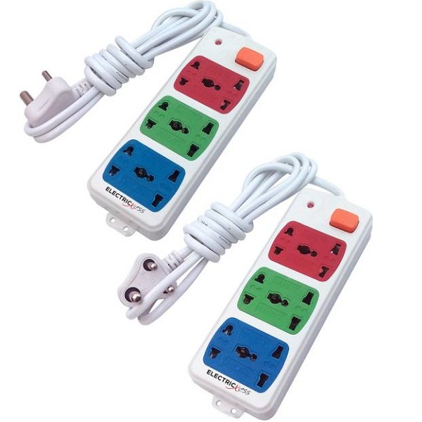 Pack Of 2 Electricless Power Extension 6 Wall Mount Surge Protector