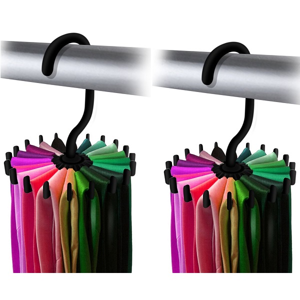 IPOW Pack Of 2 Rotating Tie Belt And Scarf Hanger