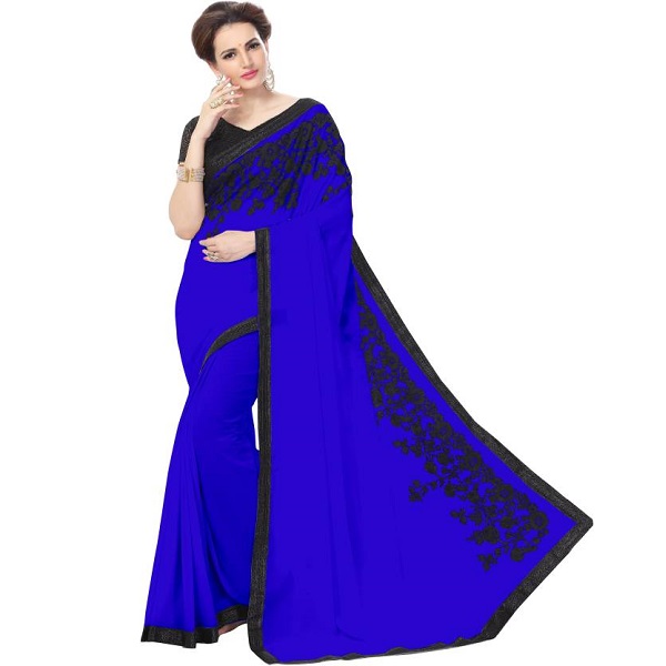 Elevate Women Embriodered Fashion Chiffon Sari