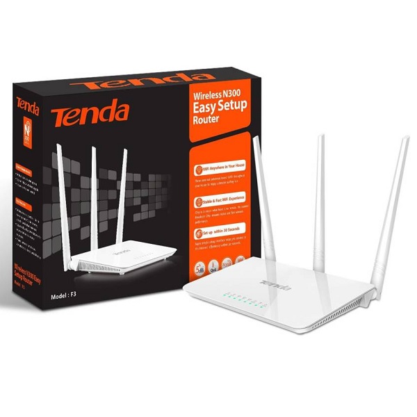 Tenda F3 300mbps Wireless Router With 3 Fixed Antenna