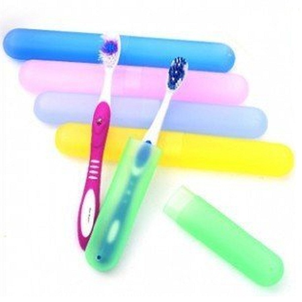 5pcs Translucent Colorful Plastic Toothbrush Tube Cover Cases
