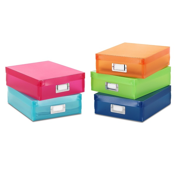 Whitmor Plastic Document Boxes Set of 5