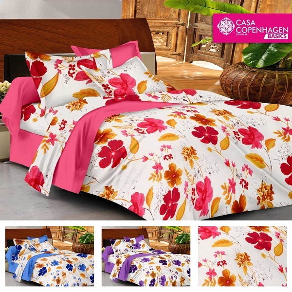 Casa Basics Double Bedsheet With 2 Pillow Covers