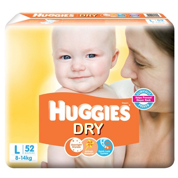 Huggies New Dry Large Size Diapers 52 Counts