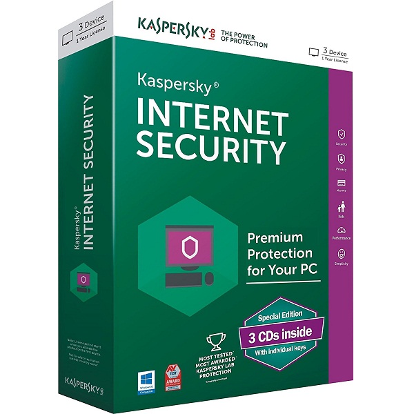 Kaspersky Internet Security 2016 3 Users 1 Year