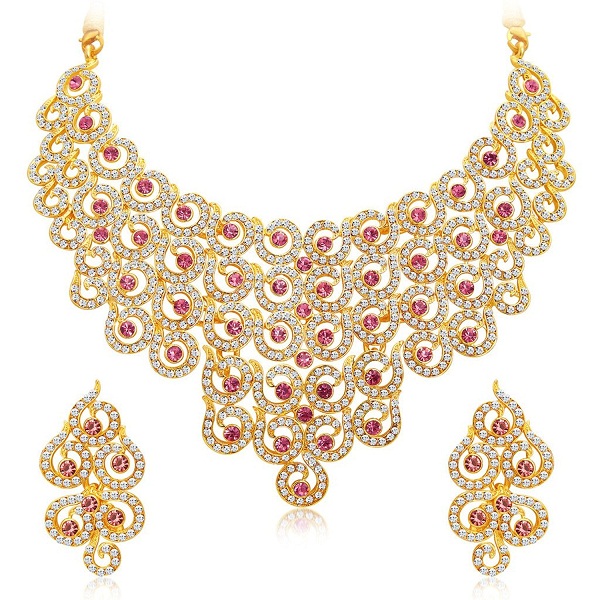 Sukkhi Divine Gold Plated AD Necklace Set for Women