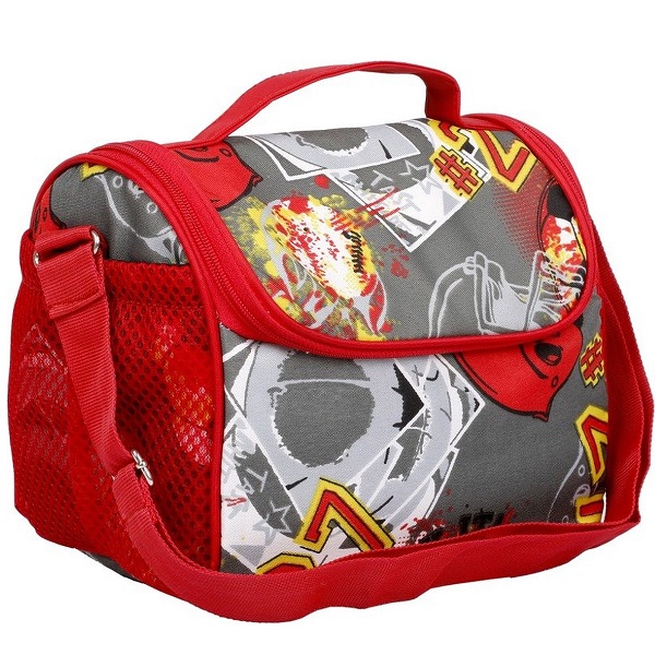 Colorsnbags Sporty red and grey tiffin bag