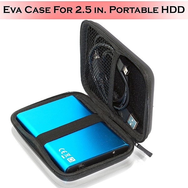 Storite EVA PU Leather Case for External Hard Drive