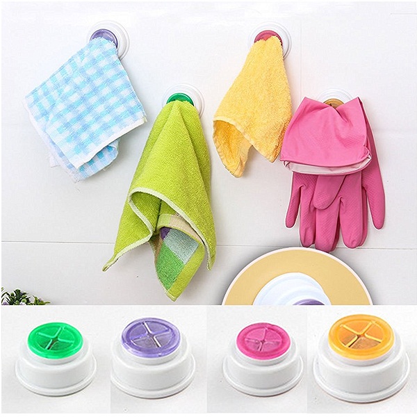 House of Quirk 4pcs Rubber Suction Pad Cloth Tea Towel Holder