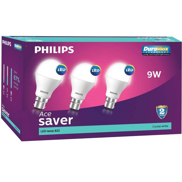 Philips 9 W B22 LED Bulb Pack of 3