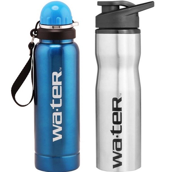 wa ter Blue And Silver 750 ml Bottle Combo