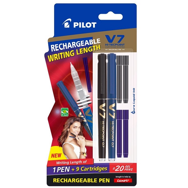 Pilot V7 Hi tecpoint Pen with cartridge system