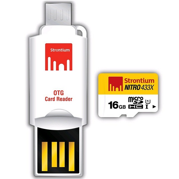 Strontium Nitro 16 GB 433x microSDHC Memory Card With OTG Card Reader