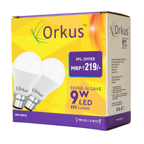 Orkus 9W LED Bulb Combo Pack of 2