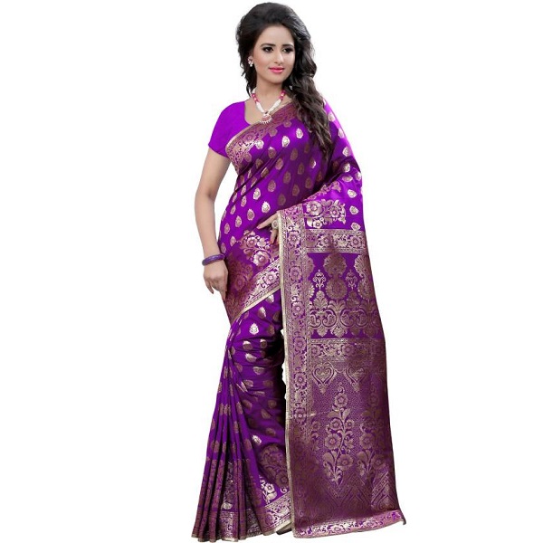 Style U Self Design Bollywood Poly Silk Sari