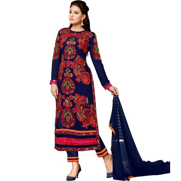 Saara Georgette Embroidered Salwar Suit Dupatta Material
