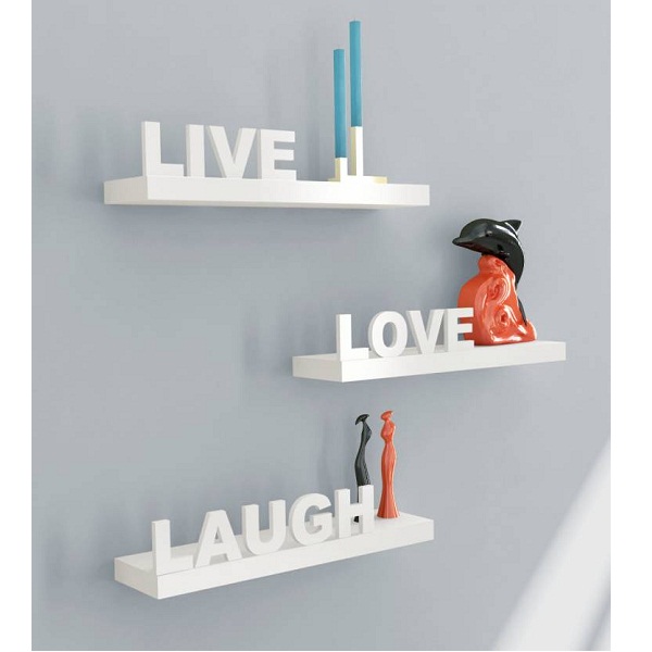 Home Sparkle Live Love Life Wooden Wall Shelf