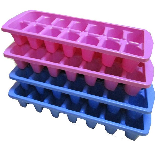 Goldcave Multicolor Plastic Ice Cube Tray Pack of 4