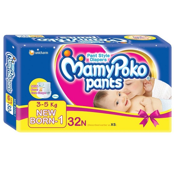 Mamy Poko Pant Style NB Size Diapers 32 Count