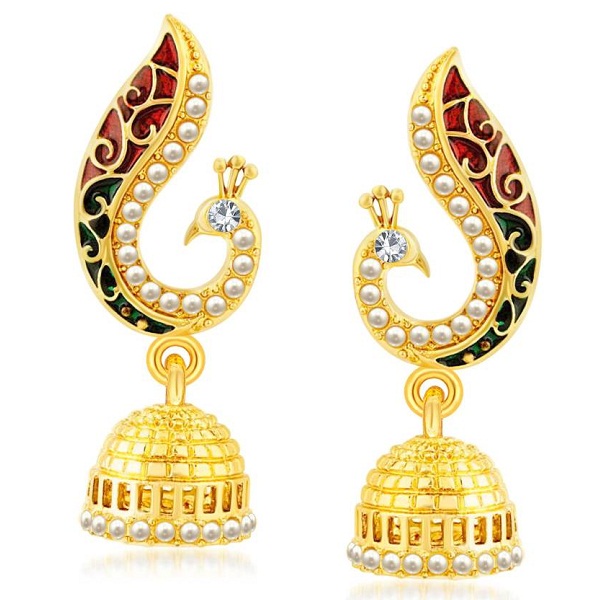 Sukkhi Stunning Peacock Alloy Jhumki Earring