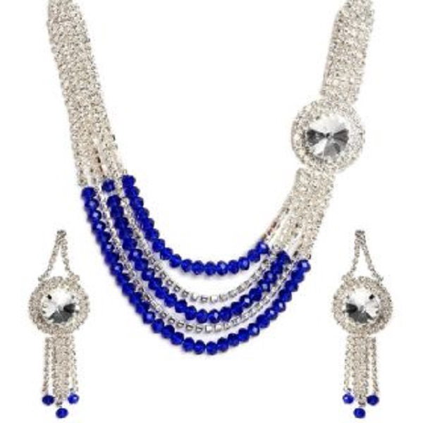 The Pari Silver Plated Multicolor Alloy Necklace Set