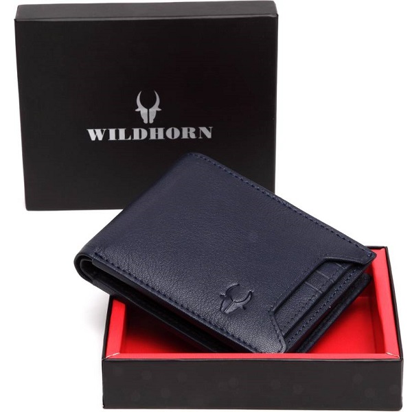 WildHorn Men Blue Genuine Leather Wallet