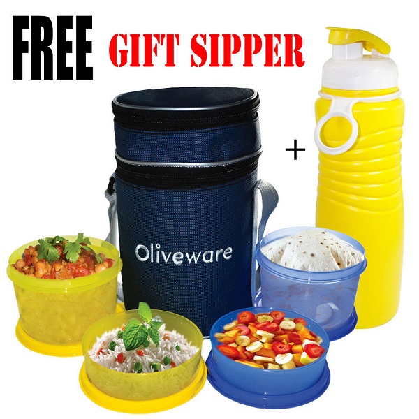 Oliveware 4 Containers Lunch Box With Sipper