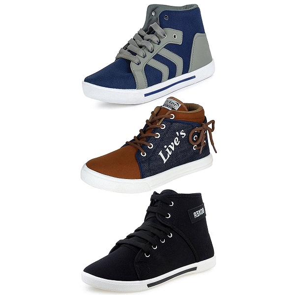 Ethics Combo Pack of 3 Casual Sneaker Shoes for Men