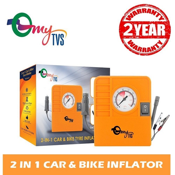 myTVS 2 in 1 Car And Bike Tyre Inflator