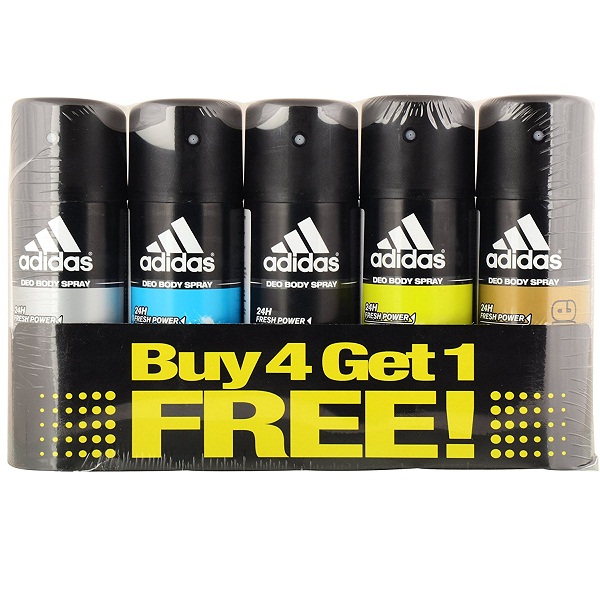 Adidas Deodorant For Men 150 Ml Pack Of 5