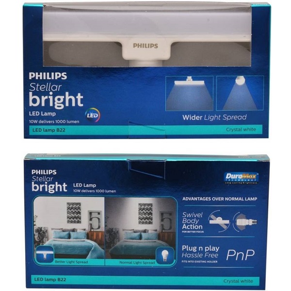 Philips 10 W T Bulb B22 LED Bulb  Pack of 4
