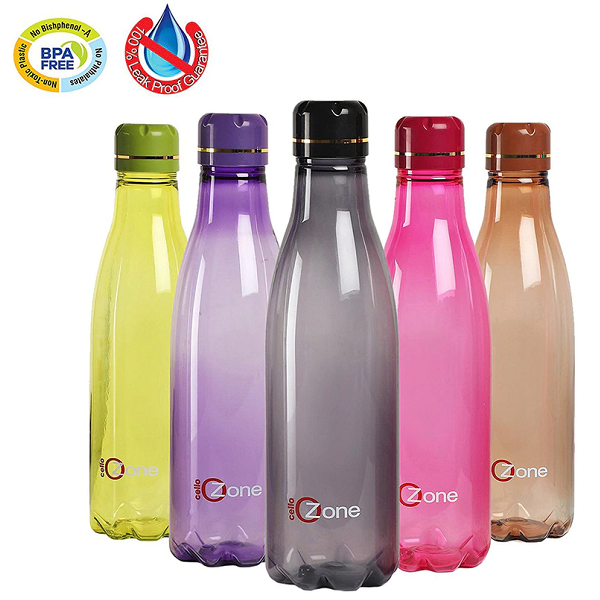 Cello Ozone 1 Litre Plastic Water Bottle Set of 5