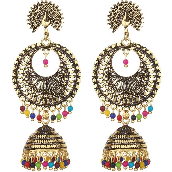 Designer Peacock Jhumki Earrings