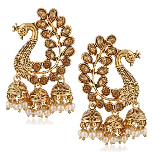 MEENAZ Gold Plated Brass Earrings for Women