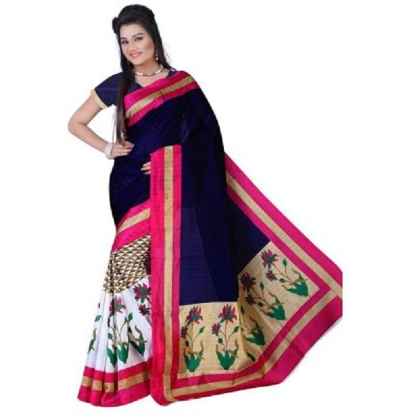 Sanjana2swarupafashion Printed Bhagalpuri Art Silk Sari