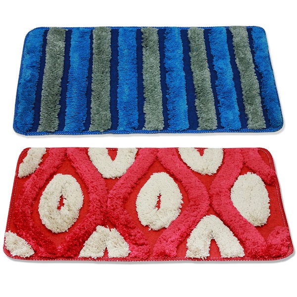 Story Home Set Of 2 Pcs Doormat Red and Blue