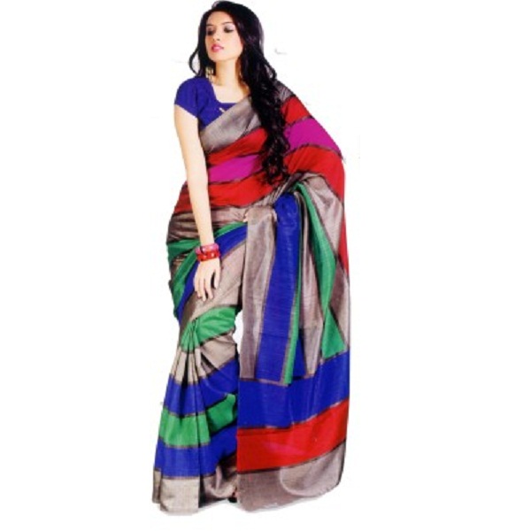Sunaina Printed Bhagalpuri Cotton Silk Sari