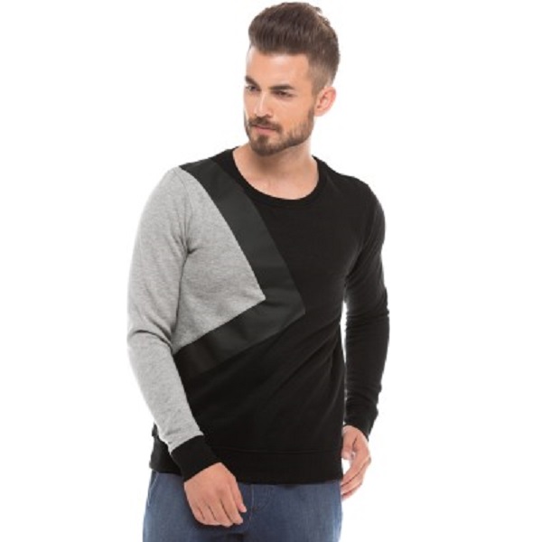 Shuffle Full Sleeve Solid Mens Sweatshirt