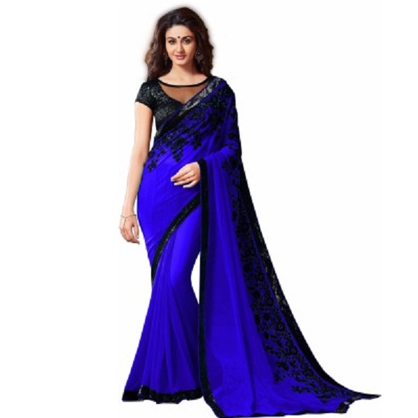 Tread India Embriodered Bollywood Chiffon Sari