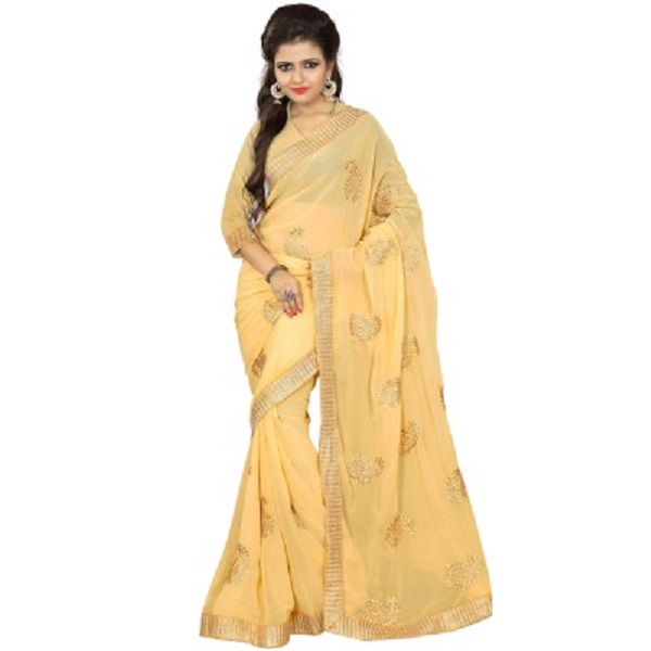 Chirag Sarees Embriodered Fashion Chiffon Sari