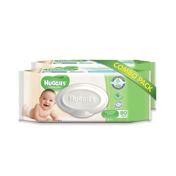 Huggies Cucumber and Aloe Thick Baby Wipes 2 Packs